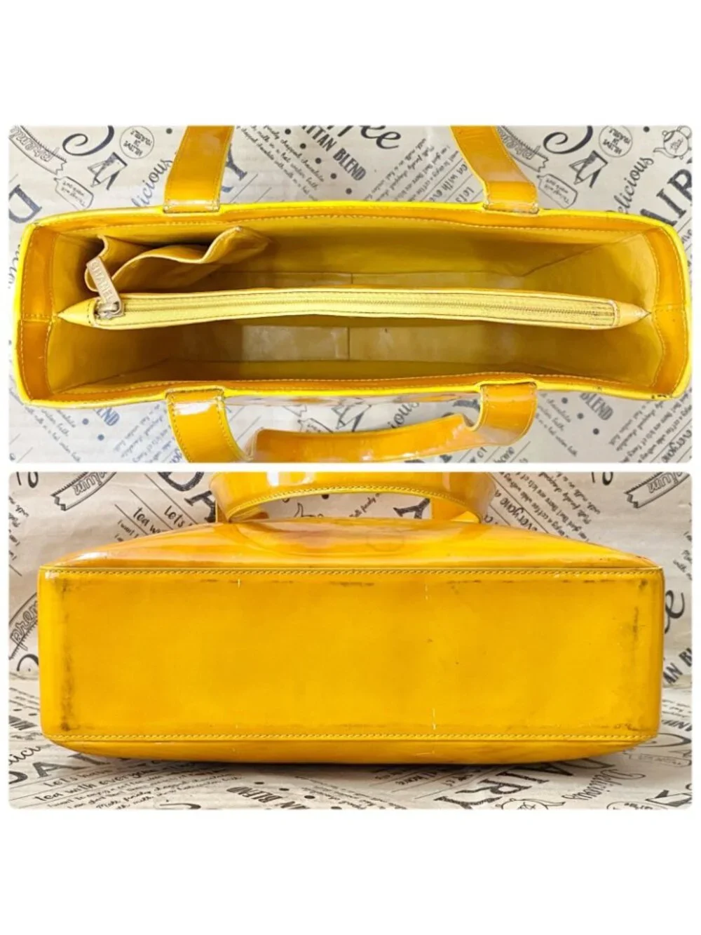Chanel Tote Vintage Enamel Yellow
